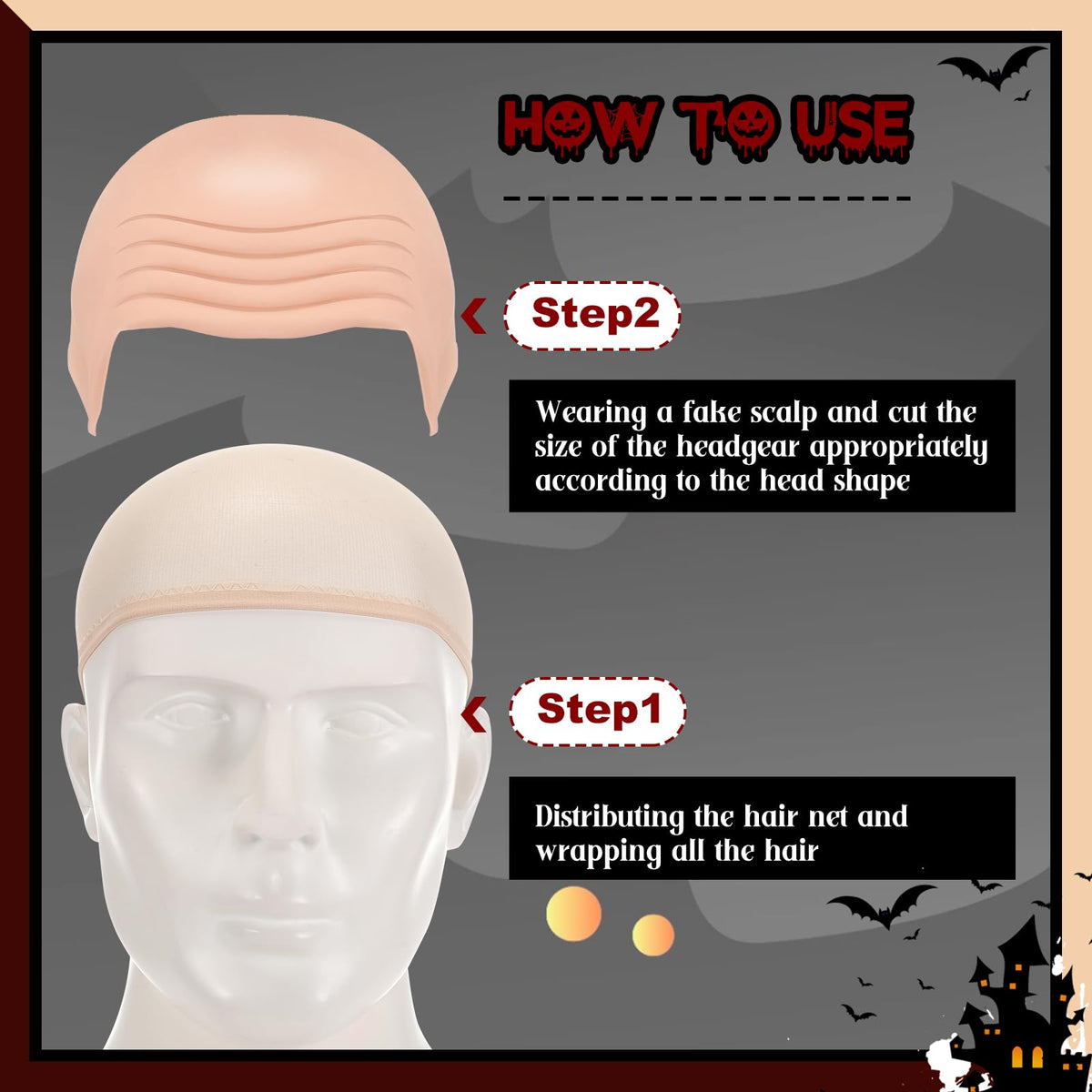 Ceenna Halloween cosplay bald cap suited for costumes and performances.