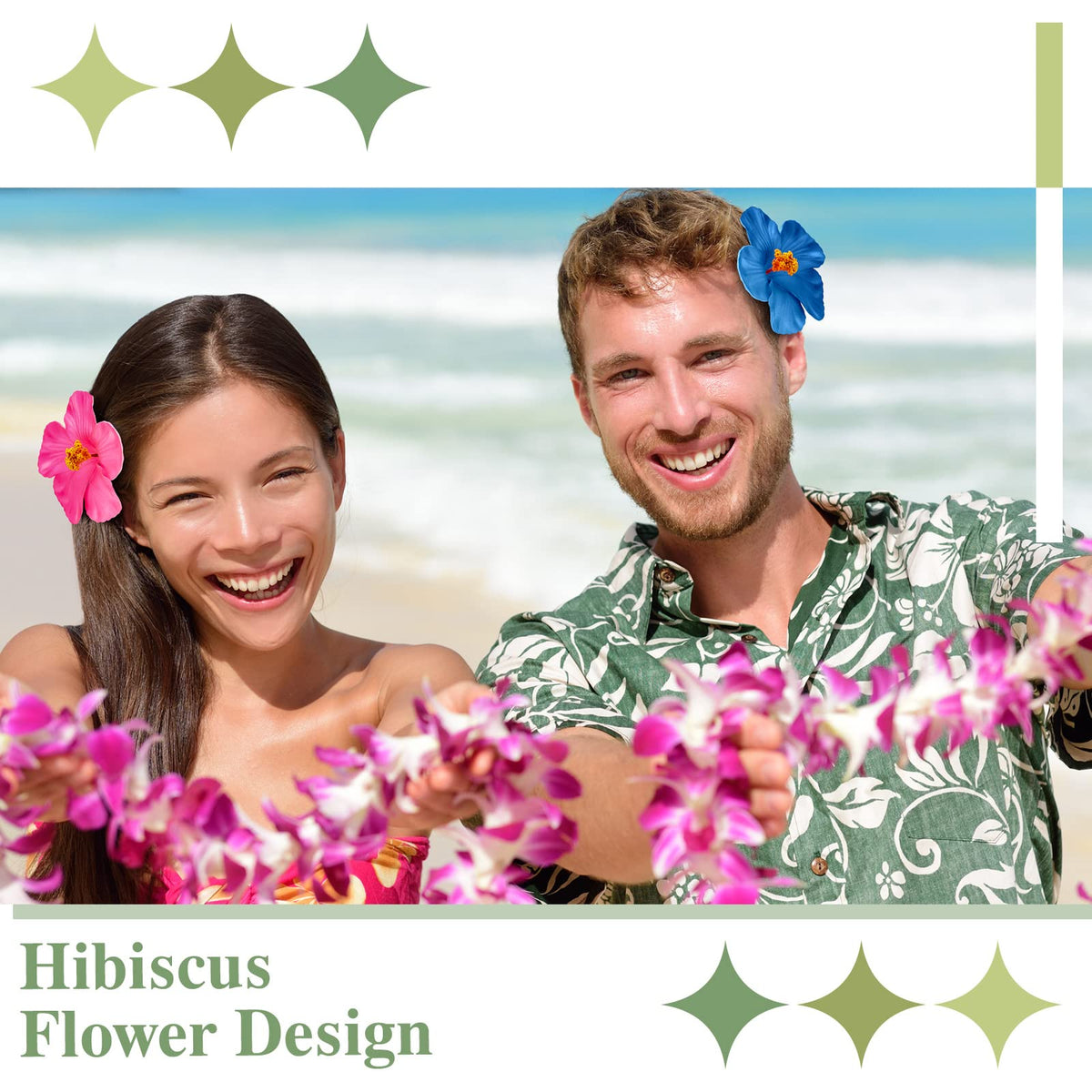 Ceenna hibiscus hair clip green pairs with vibrant daily wear