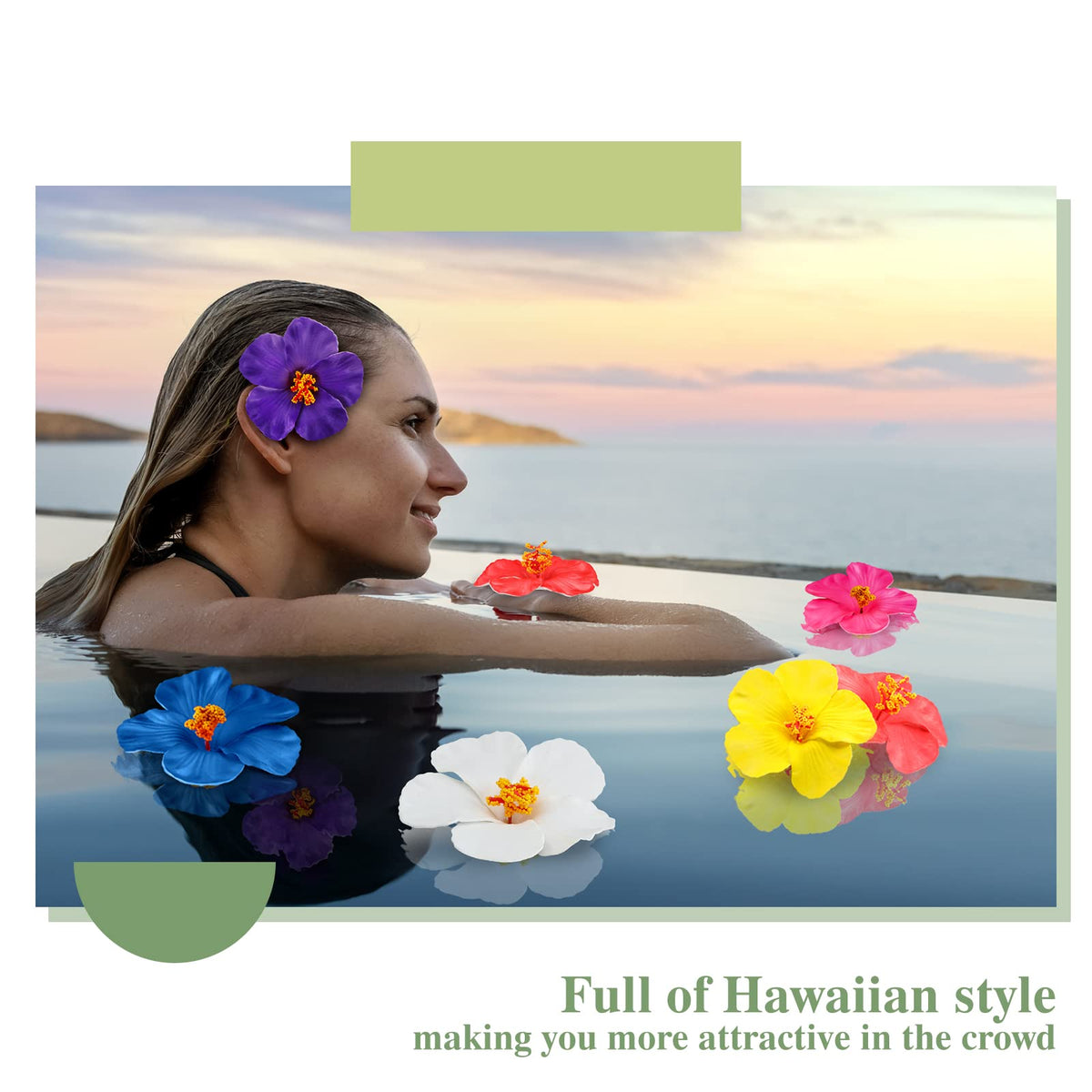 Ceenna hibiscus hair clip pink soft touch for romantic styles