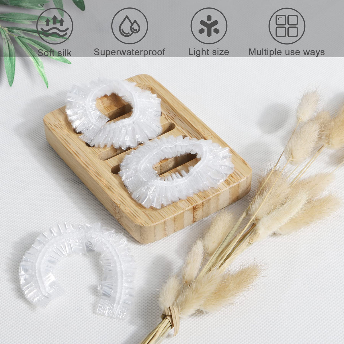 Ceizioes waterproof transparent hair cap keeps hair dry during showers