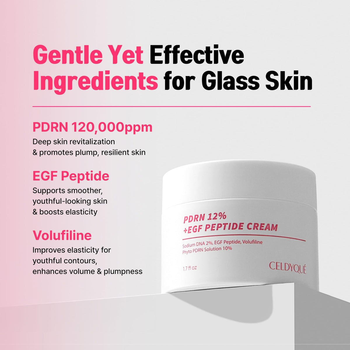 CELDYQUE phyto-pdrn blend emphasizing natural vitality for mature skin