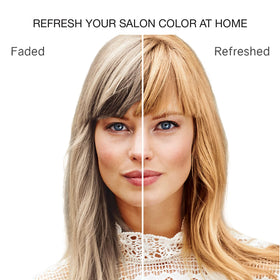Hair swatch reveals warm Cognac Quartz tones from Gem Lites Colorwash.