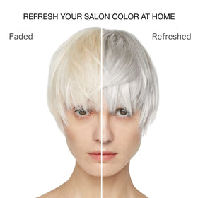 Celeb Luxury Gem Lites Naturals Platinum Conditioner being applied to hair for conditioning and color refresh