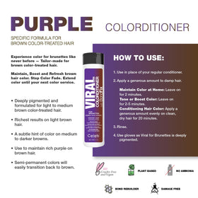 Viral Colorwash Purple for Brunettes used on damp hair for violet color refresh