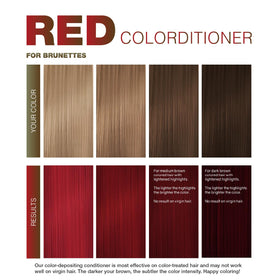 Celeb Luxury Viral Red Conditioner application on damp hair, near complete coverage.