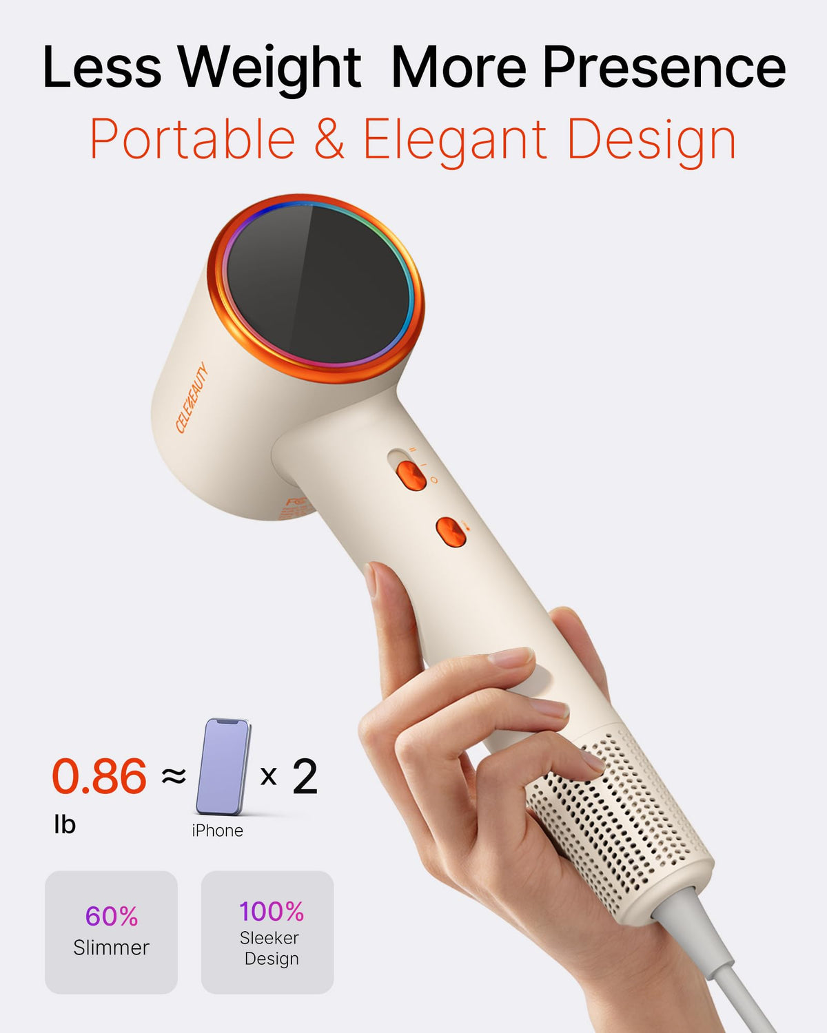 CELEBEAUTY LED thermo-control indicator showing heat levels