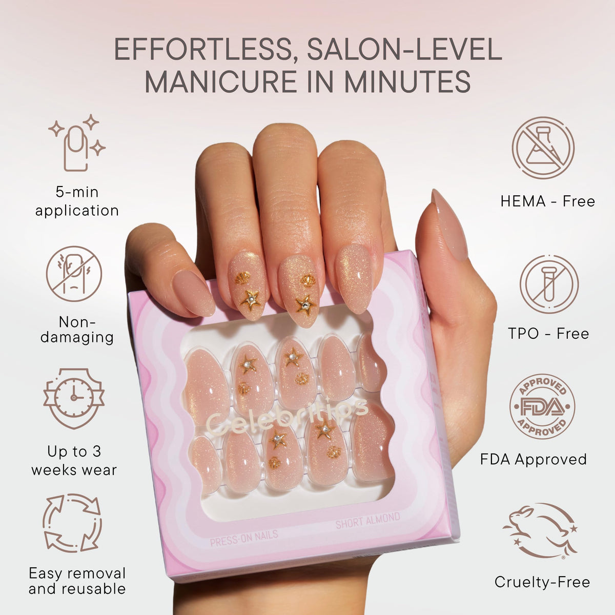 Celebritips Super-Hold Nail Glue provides secure adhesion for longer wear