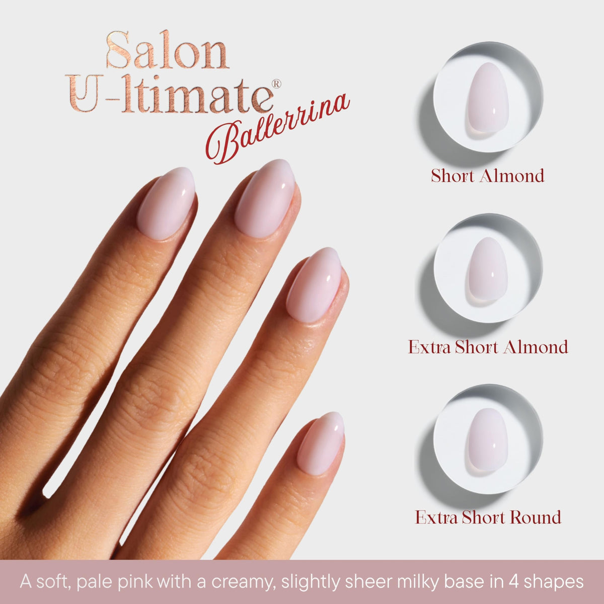 Celebritips Salon U-ltimate extra short almond nails on hand