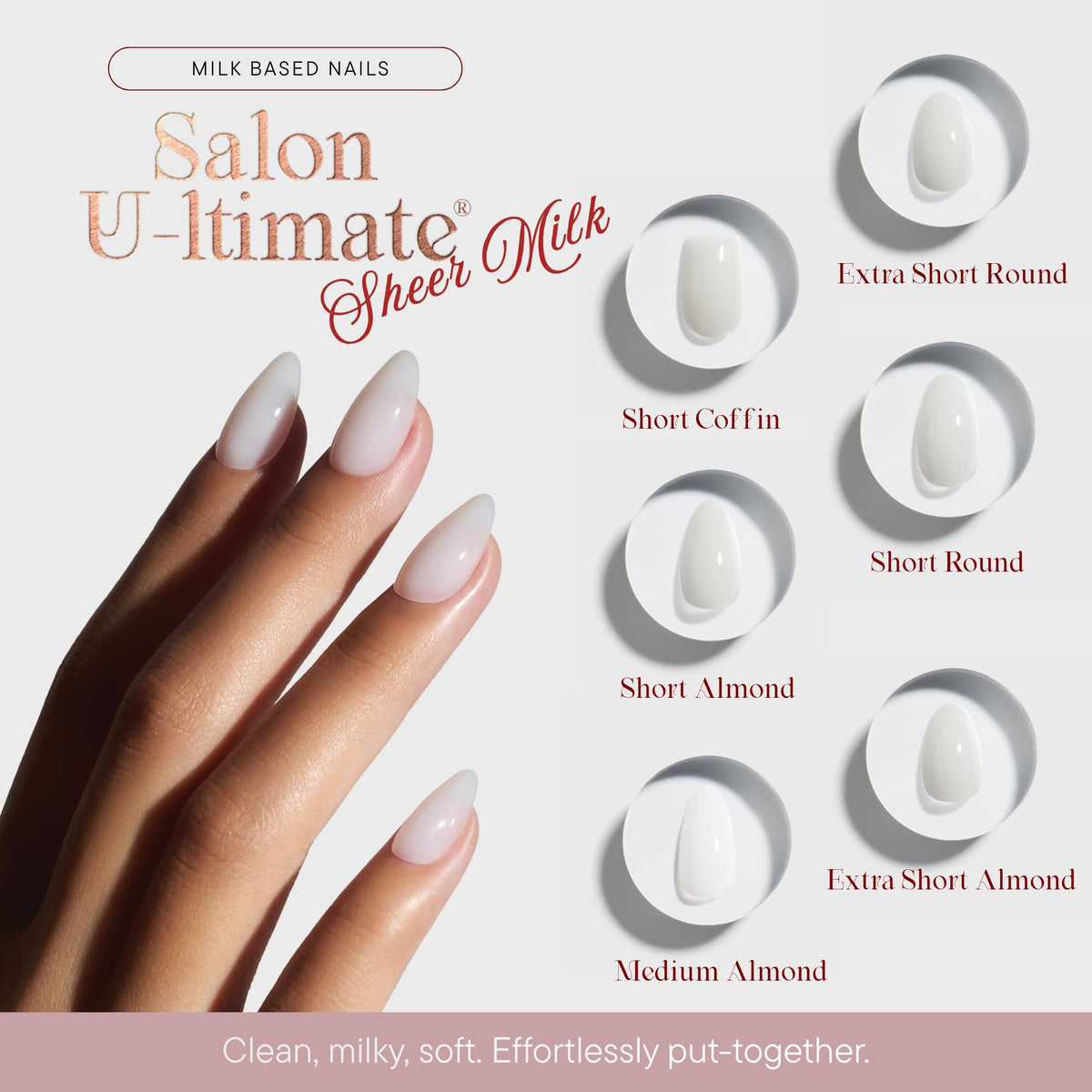 Celebritips U-ltimate short almond nails with elegant silhouette