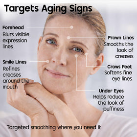 Celestolite Estrella forehead area demonstrates wrinkle-softening effect
