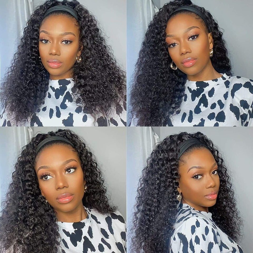 Celiarita headband wig deep wave 20 inch front view for natural daily wear