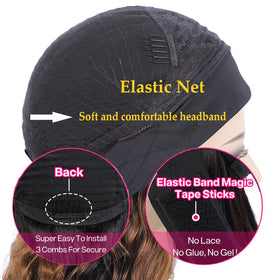 Celiarita headband wig worn on model demonstrates easy glueless wear.