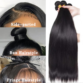 Celiarita straight bundles close-up shows soft silky texture.