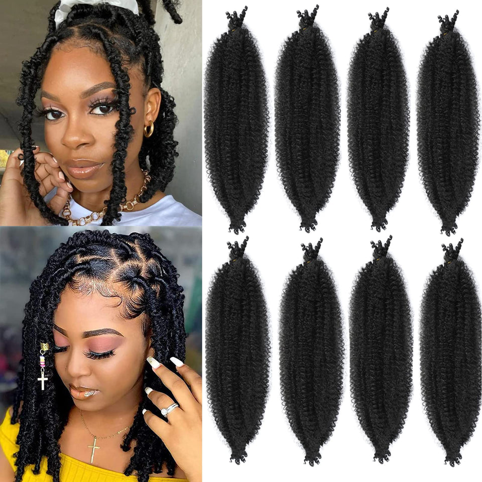 Celie 14-inch Afro Twist with pre-separated soft fiber for comfortable wear.