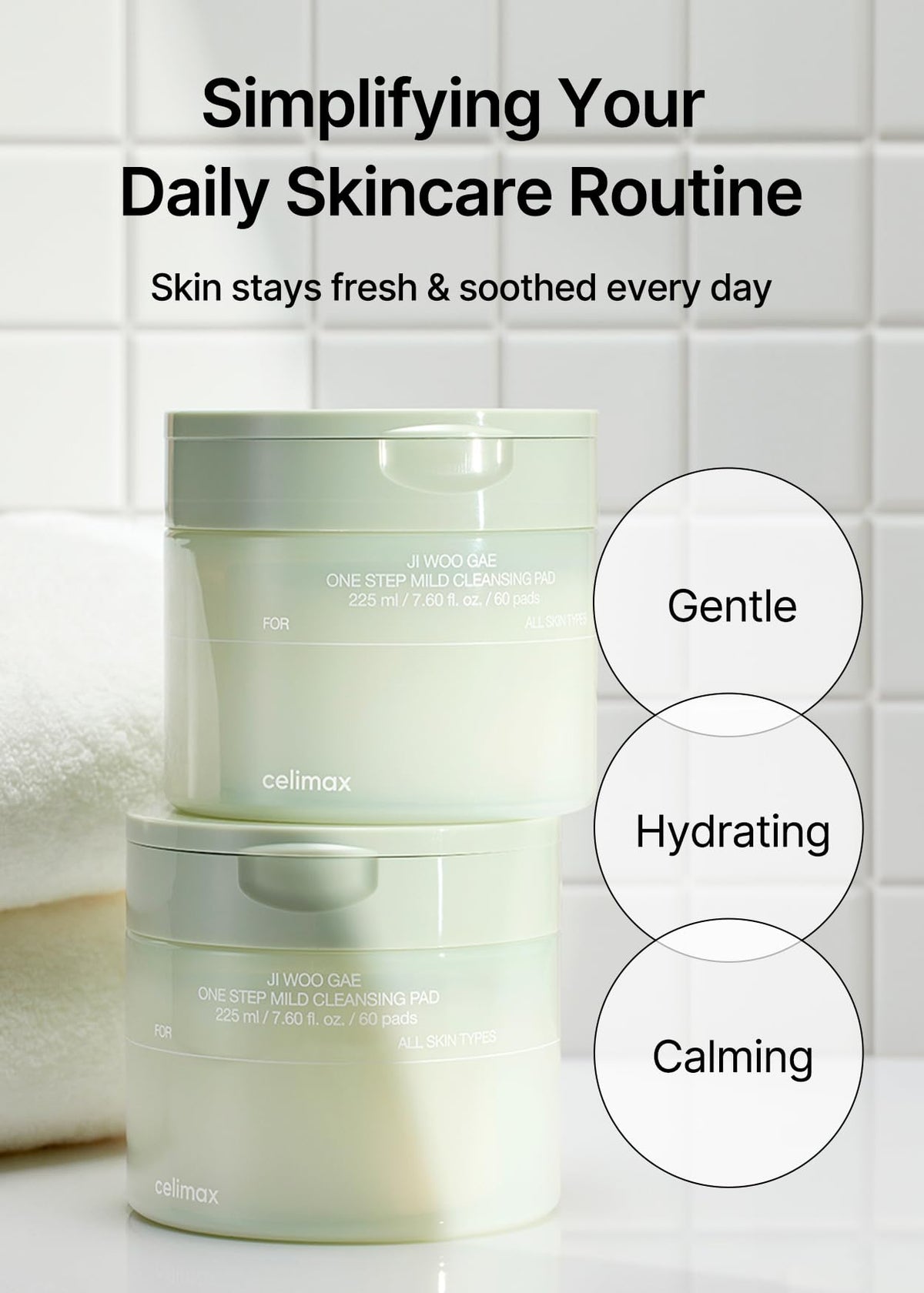 Celimax cleansing pad featuring Jeju Houttuynia Cordata extract for soothing skin