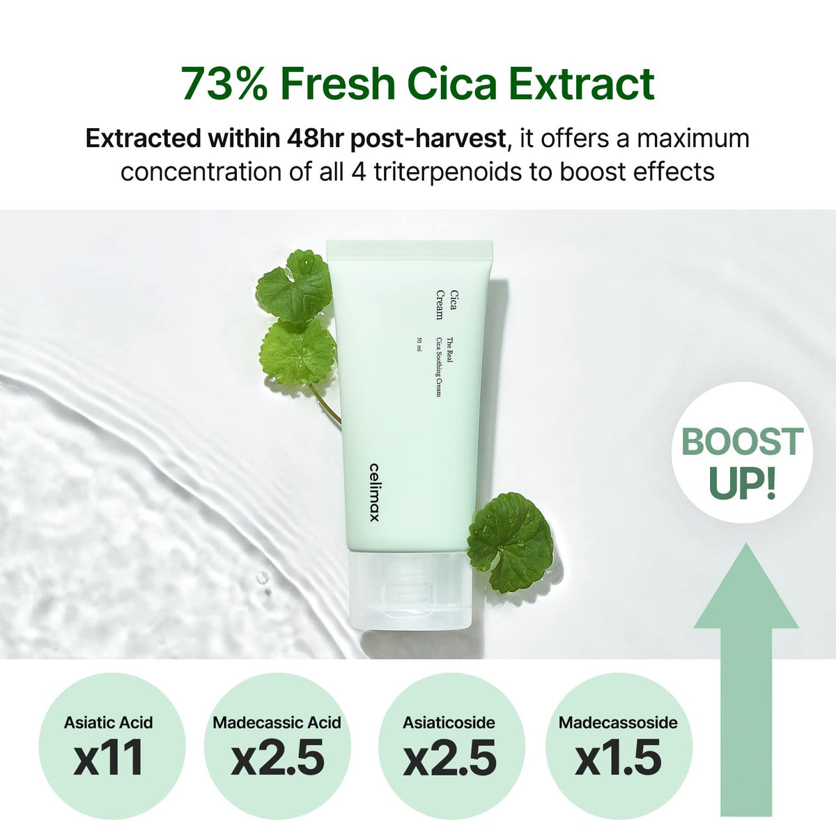 Celimax Real Cica Soothing Cream gel texture close-up fast-absorbing comfort