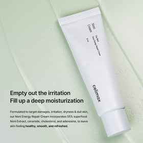 Celimax Real Noni Energy Repair Cream label front highlighting ceramide-rich hydration.