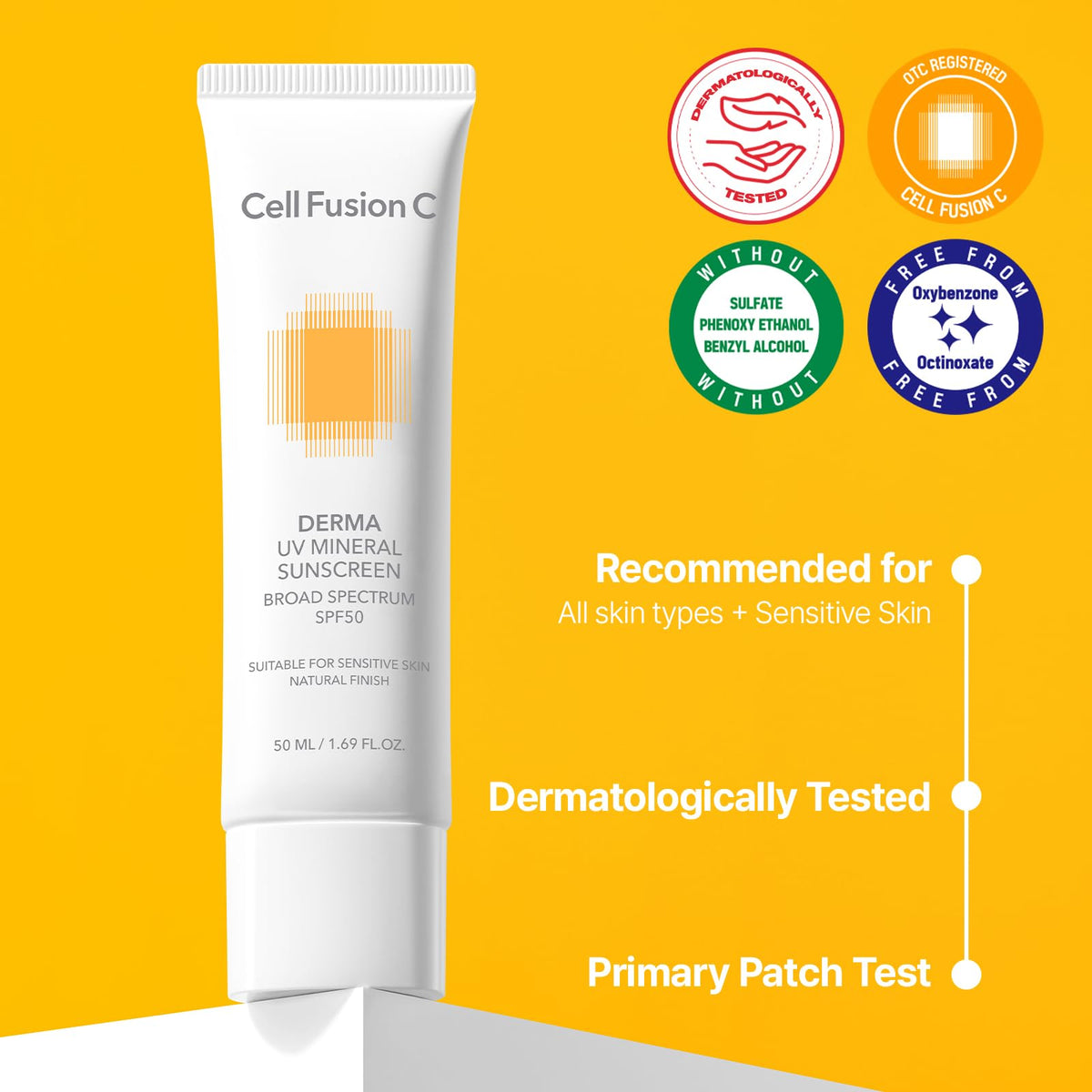 Cell Fusion C Derma UV Mineral Sunscreen creamy texture for fast, smooth absorption
