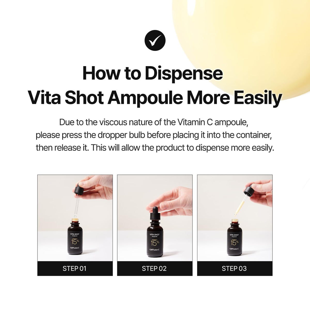 Cell Fusion C Vita Shot Ampoule texture and fast absorption on skin
