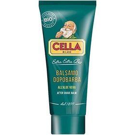 Cella Milano creamy texture close-up highlights aloe vera for post-shave moisture.