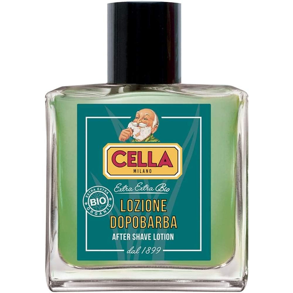 Cella Milano Aloe Vera After-Shave Splash bottle for a refreshing post-shave ritual.