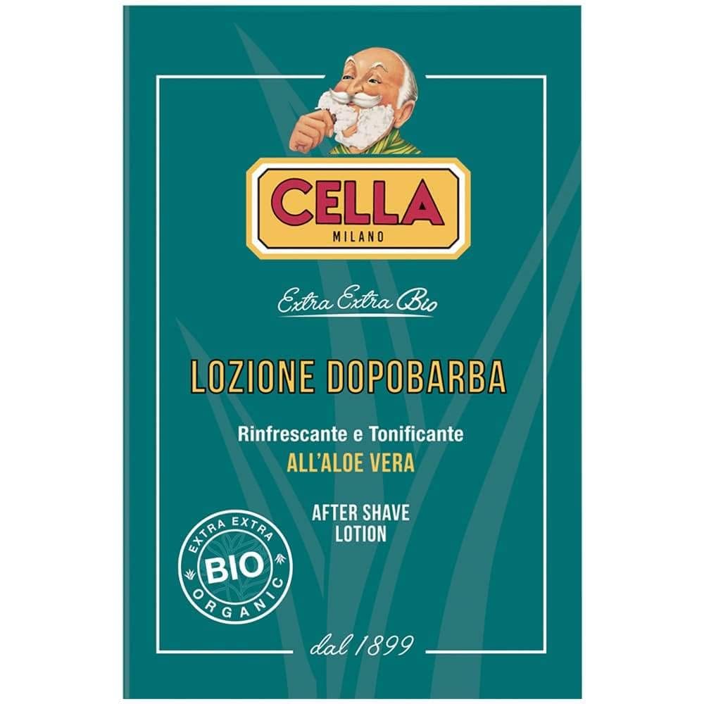 Cella Milano Aloe Vera Splash being poured for instant cooling after shaving.