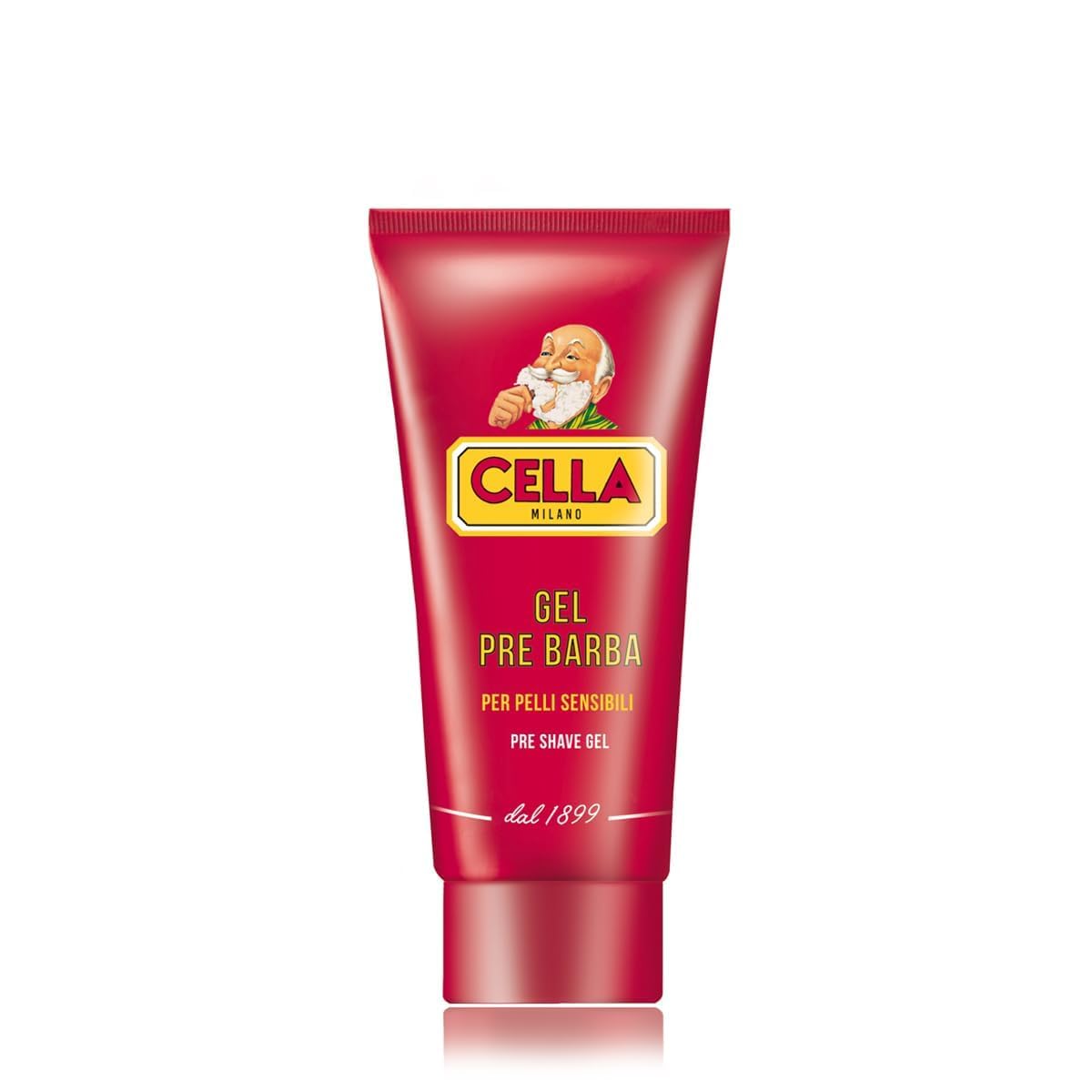 Cella Milano pre-shave gel application demonstrates gentle massaging action for conditioning.