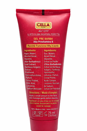 Cella Milano pre shave gel in-use scene ready for a smooth, irritation-free shave.
