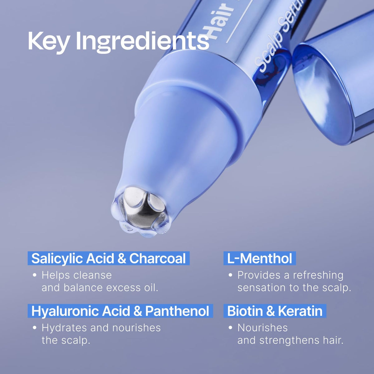 Celladix Hair Boosting Scalp Serum menthol close-up conveys refreshing cooling.