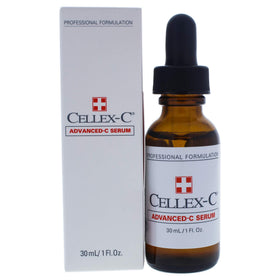 Cellex-C Advanced-C Serum bottle showing lightweight oil-free formula for daily use.