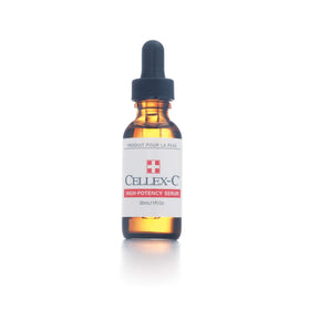 Cellex-C High Potency Serum bottle on a clean surface, oil-free formula for youthful-looking skin