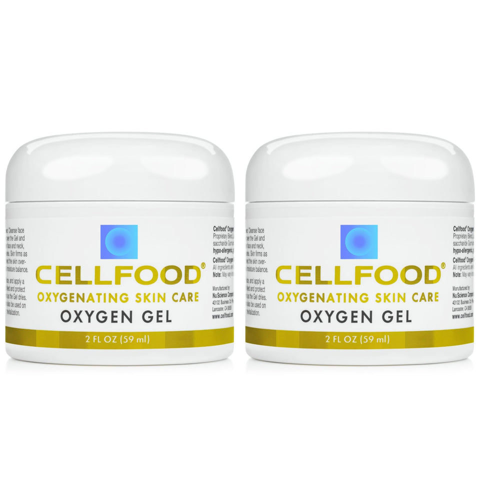 Cellfood Oxygen Gel packaging in a two-pack, hydration-ready skin support
