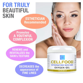 Cellfood Oxygen Gel being applied to skin, delivering oxygenated moisture