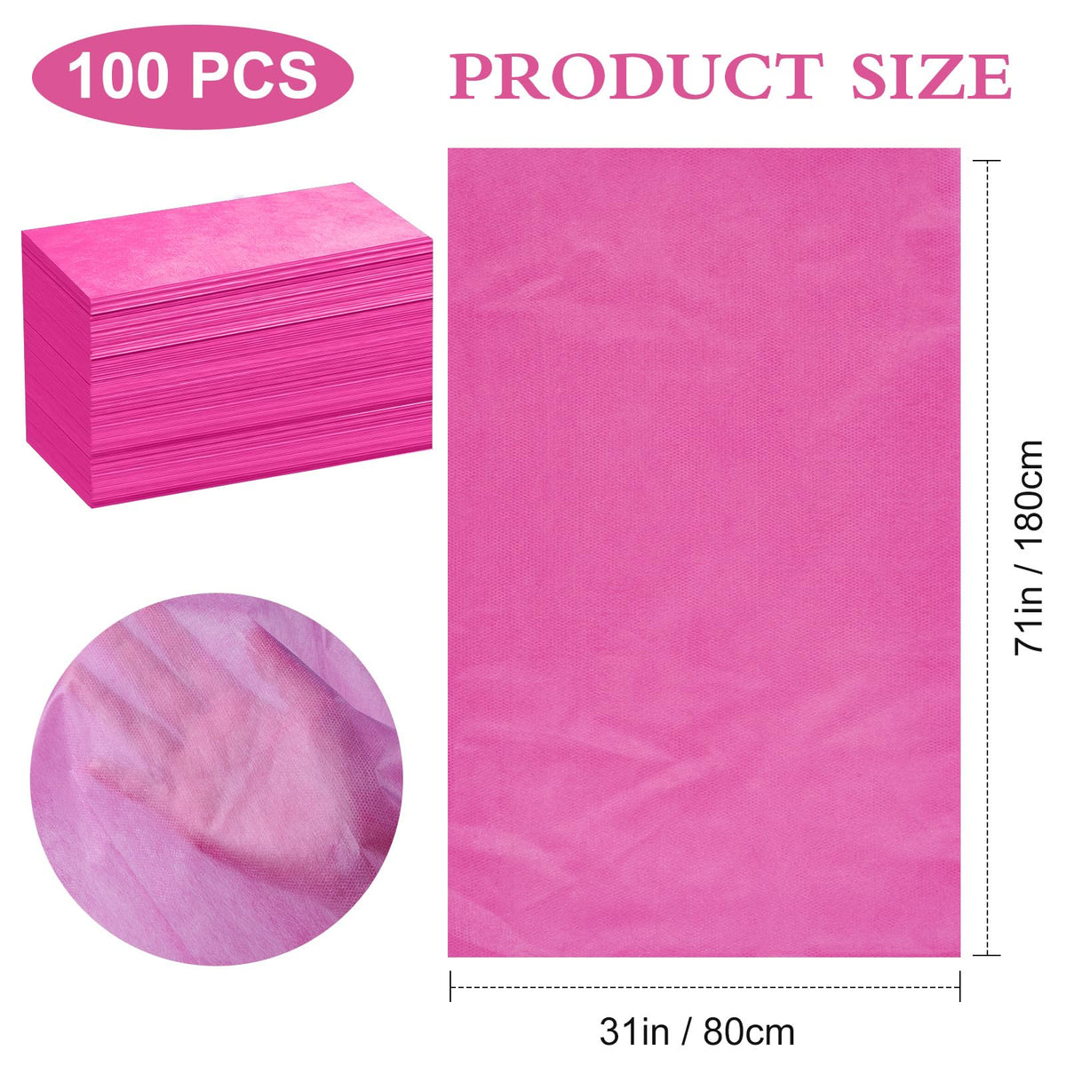 Celmuron 31.5x71 inch bed sheet fits standard tables comfortably.