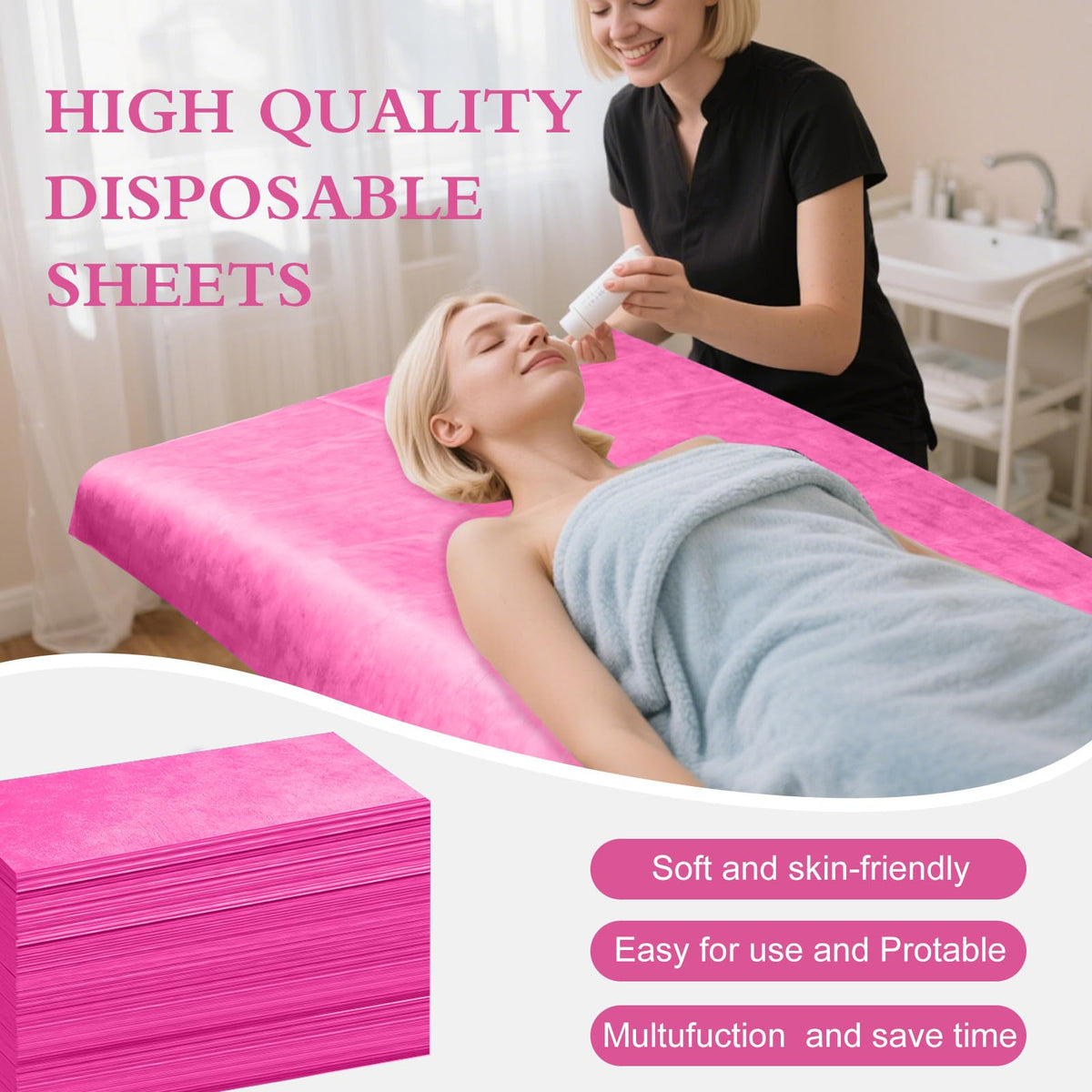 Celmuron protective disposable sheet for massage tables.