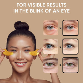 CÉLOR Eye Patch being applied to the under-eye area demonstrates easy adhesion.