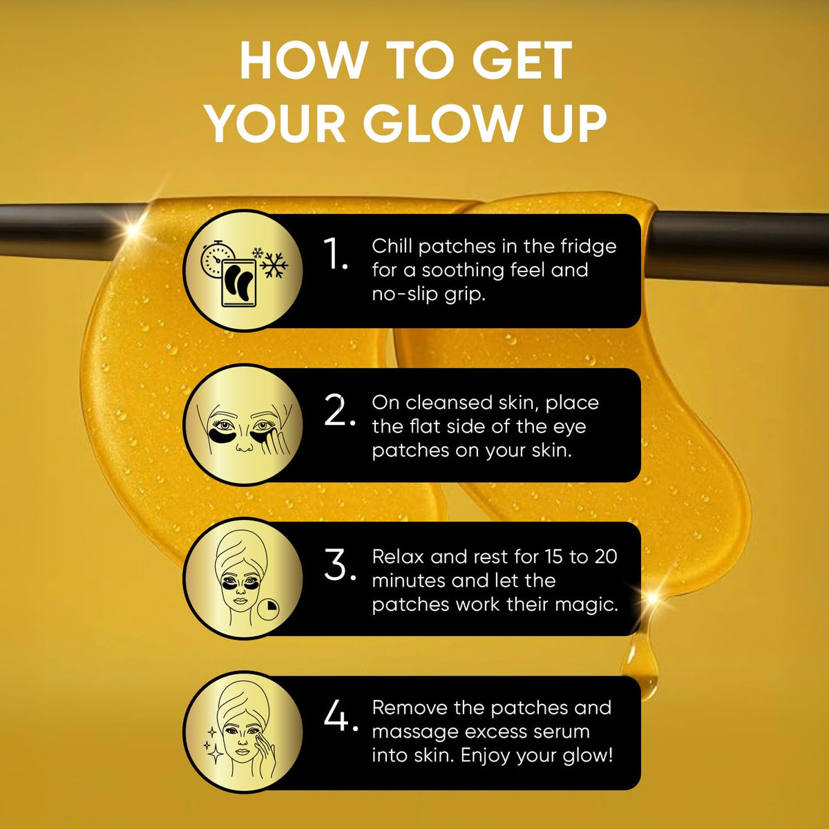 CÉLOR Night skincare routine with patches encourages a calming self-care moment.