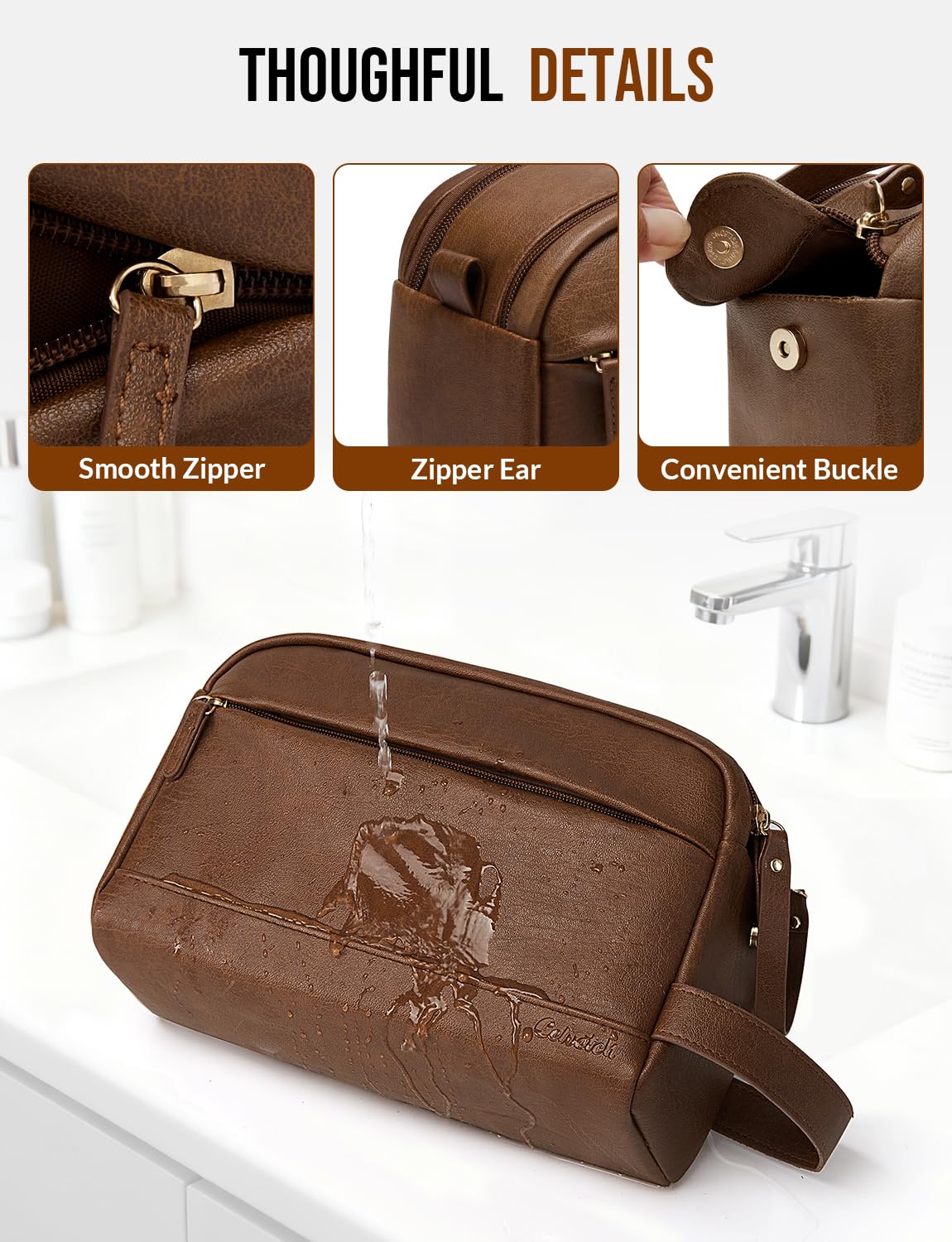 Celvetch bag front zipper pocket provides quick access to small items