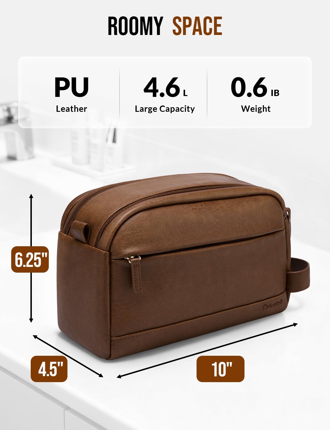 Celvetch bag interior with elastic bands and mesh pockets keeps items organized