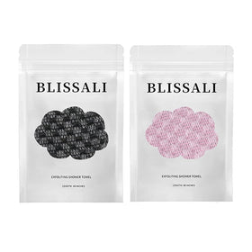Cemenrete Blissal exfoliating towel back view for easy full body cleansing
