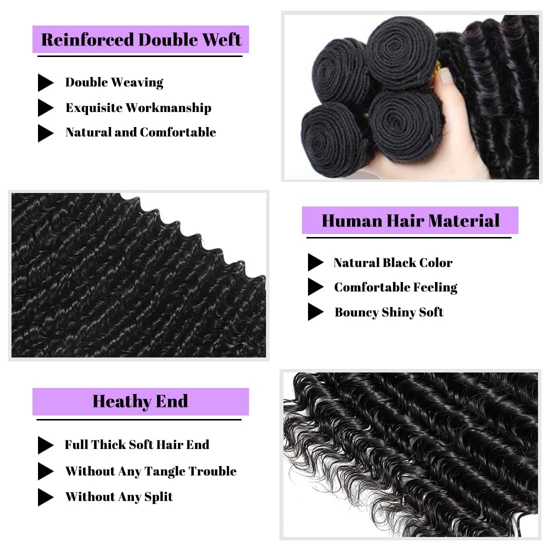 Cenglou deep wave bundles 24inch stretch view demonstrates full head coverage