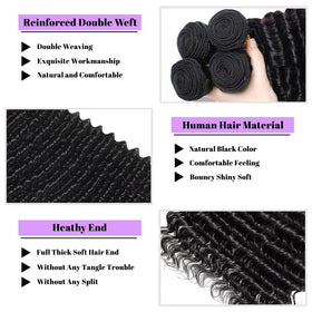 Cenglou deep wave bundles 24inch stretch view demonstrates full head coverage