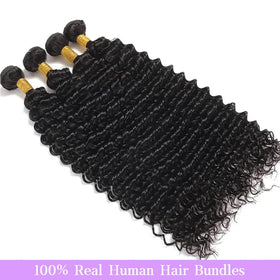 Cenglou deep wave bundles with wig cap included for easy sew-in installation