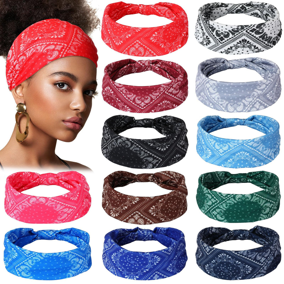 Censen bandeau headbands in assorted patterns for versatile styling.