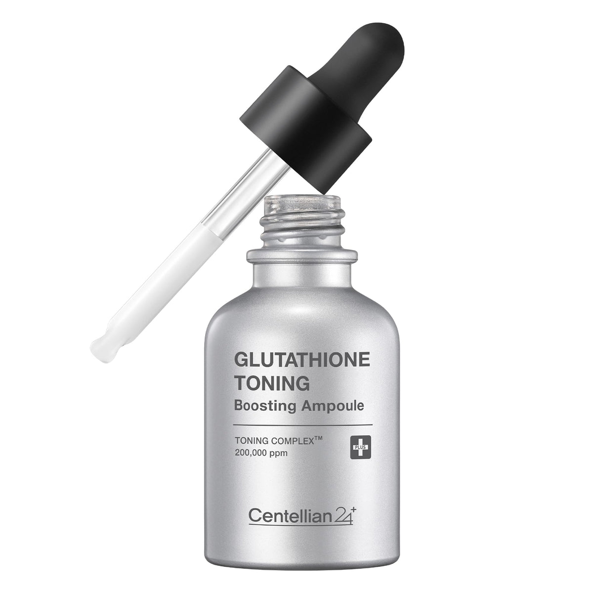 CENTELLIAN 24 glutathione-toning ampoule bottle, illustrating even skin tone possibilities.