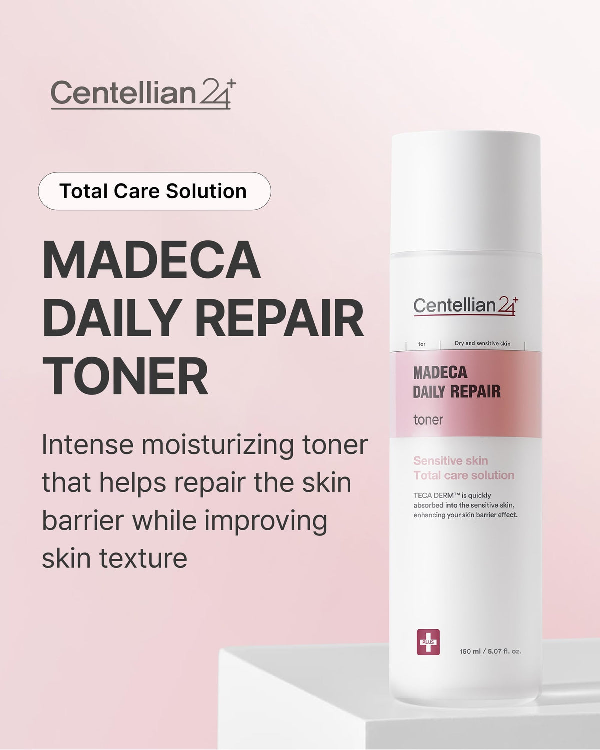 Centellian 24 Madeca Daily Repair Toner pouring to reveal silky milky liquid for instant hydration
