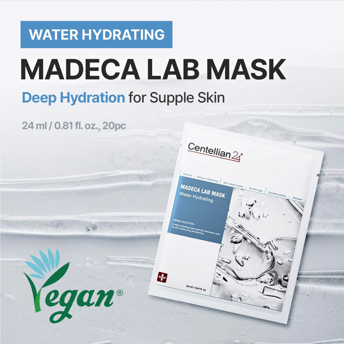CENTELLIAN 24 Madeca Mask with TECA, niacinamide, and ceramide for balanced hydration.
