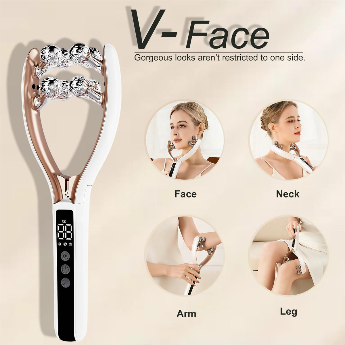 CENXIGO dual-V 3D roller design adapts to contours for pinpoint massage.