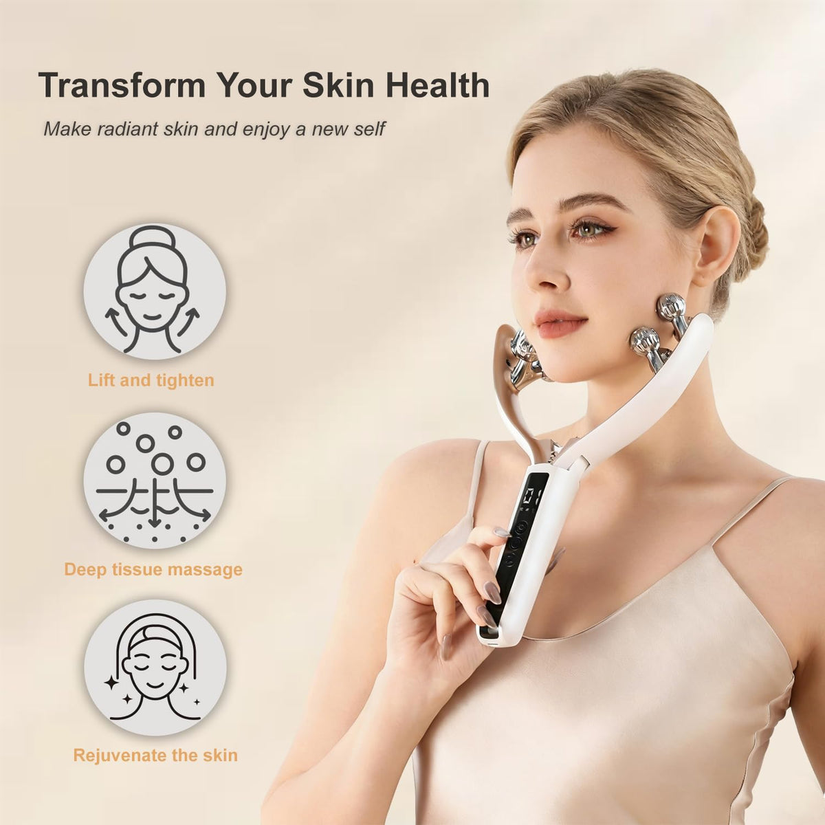 CENXIGO lymphatic drainage device for face enhances circulation and a refreshed complexion.