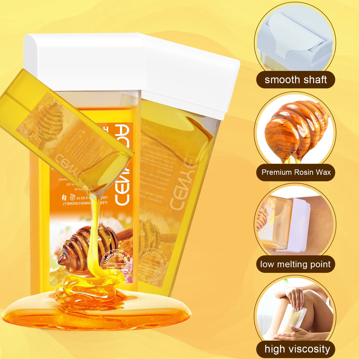 CENYEDA honey wax roller top design for even application